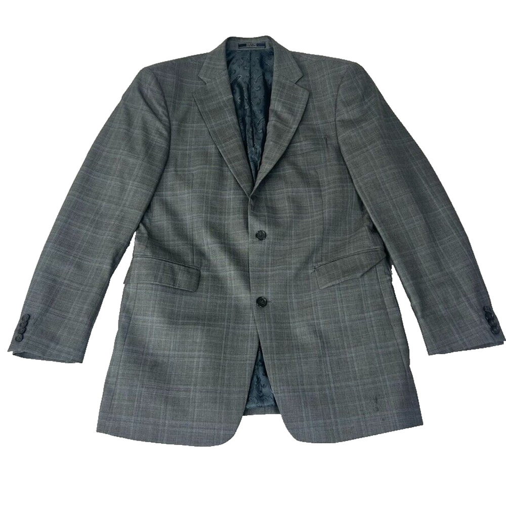 Arnold Brant By Loro Piana Blazer Mens 40L 34W Sport Coat Gray Wool Notch Lapel